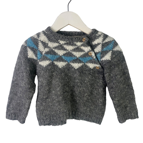 Zara grey triangle sweater size 9-12 months