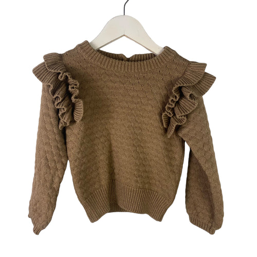 Jamie Kay brown ruffle sweater size 12 months